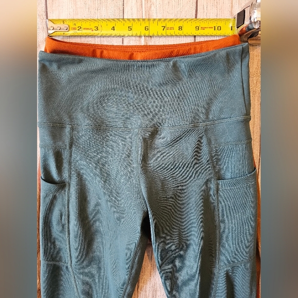 Zyia Active Women's Size 2 Lot 2 Pair Leggings Orange Teal 24 Inch 7/8 Ankle - Picture 6 of 10